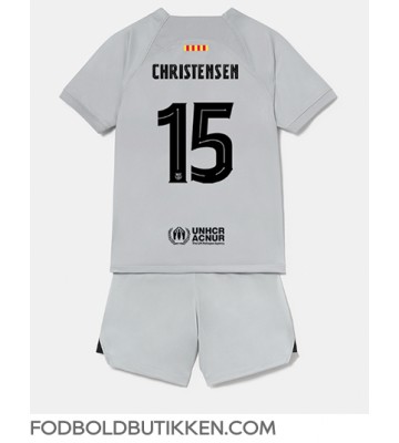 Barcelona Andreas Christensen #15 Tredjetrøje Børn 2022-23 Kortærmet (+ Korte bukser)